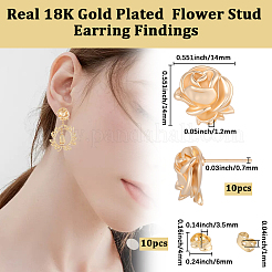 10Pcs Brass Stud Earring Findings&nbsp;KK-BBC0020-90