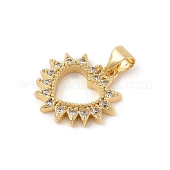 Brass Micro Pave Cubic Zirconia Pendants&nbsp;KK-R100-05G