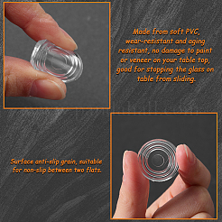 ガラステーブルトップ用PVC滑り止めパッド  ガラス製テーブルトップバンパー  フラットラウンド  透明  23~24x2mm  80個/箱&nbsp;KY-GF0001-47B