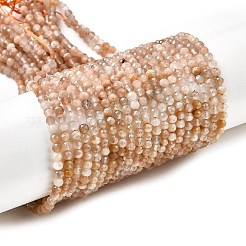 Natural Peach Moonstone Beads Strands&nbsp;G-F619-19A-3mm-01