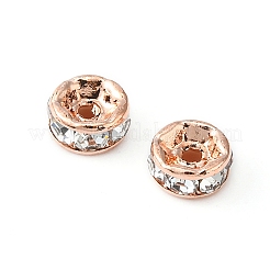 Brass Rhinestone Spacer Beads&nbsp;RB-YW0001-04B-01RG