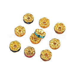 Brass Rhinestone Spacer Beads&nbsp;RSBG7mm