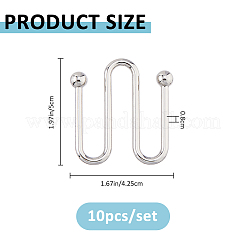 10Pcs U Shape Zinc Alloy Bikini Clips Buckles&nbsp;FIND-FH0017-06B-P