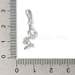 Rhodium Plated 925 Sterling Silver Ice Pick Pinch Bails&nbsp;STER-NH0001-21P