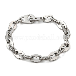 304ステンレススチール製オーバルリンクチェーンブレスレット（男性用・女性用）  ステンレス鋼色  8-7/8インチ（22.6cm）&nbsp;BJEW-D042-39P