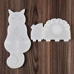 Diyのシリコーンキャンドル型  キャンドル作り用  猫の形  98~246x109~165x7~9mm  2個/セット&nbsp;DIY-A050-02D