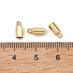 シェグレースの真鍮製コードエンド  エンドキャップ  コラム  カドミウムフリー＆ニッケルフリー＆鉛フリー  長持ちメッキ  18KGP本金メッキ  3.5x3.5x8mm  穴：1.6mm&nbsp;XGRQ2O646-433G