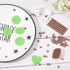 プラスチッククッキースタンプセット1セット  交換可能なスタンプ  文字を含む  数字  数学記号  幾何学  多目的  粘土印としても  サドルブラウン  37.5~68x31.5~33x16.5~18mm&nbsp;DIY-CP0007-05