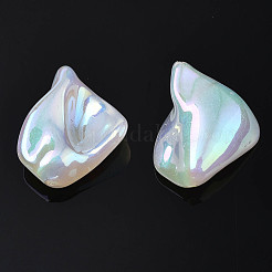 レインボー虹色メッキアクリルビーズ  キラキラビーズ  ナゲット  ホワイト  23.5x19.5x18.5mm  穴：1.5~1.6mm&nbsp;PACR-S221-002