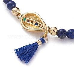 Natural Lapis Lazuli Stretch Charm Bracelets&nbsp;BJEW-JB04849-04