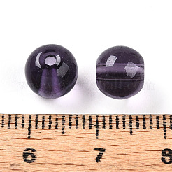 模造ヒスイのガラスビーズ  ラウンド  パープル  8~8.5mm  穴：1.2~1.6mm  約1420個/1000g&nbsp;GLAA-N007-8mm-B03