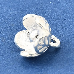 S925スターリングシルバーチャーム  花  銀  8.5x9.5x9.5mm  穴：1.8mm&nbsp;STER-Q006-04S