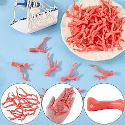 不透明アクリル模造サンゴビーズ70個  ナゲット  トマト  46~48x34~35x7~8mm  穴：1.4mm&nbsp;SACR-SC0001-64