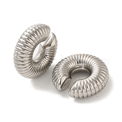 変色しない304ステンレススチールのイヤーカフ金具  ラウンド  ステンレス鋼色  29x29.5x10mm&nbsp;STAS-O006-07C-P