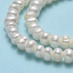 天然養殖淡水パールビーズ連売り  ラウンド  リネン  3.5~4x3~4.5x2.5mm  穴：0.6mm  約133個/連  14.37''（36.5センチメートル）&nbsp;PEAR-A005-20-01
