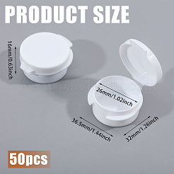 5g 再利用可能な PP プラスチック空ボタン ボックス  ミニクリームボックス  メイクアップボックス  ホワイト  3.65x3.2x1.6cm&nbsp;MRMJ-WH0104-02A