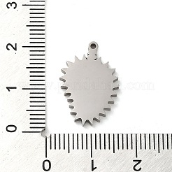 変色しない304ステンレススチールペンダント  ドリアンチャーム  ステンレス鋼色  20x13.5x2mm  穴：1.2mm&nbsp;STAS-D018-02P
