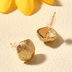 Brass Square Stud Earrings&nbsp;EJEW-Z083-04G