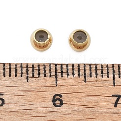 304ステンレススチールスペーサービーズ  シリコーンと  イオンプレーティング（ip）  ラウンド  14KGP本金メッキ  4x3mm  穴：0.8mm&nbsp;STAS-M111-23G-02