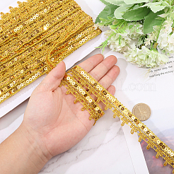 14~15 Yards Sparkle Style Purl Polyester Ribbons&nbsp;SRIB-GL0001-01