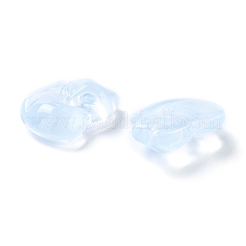 電気メッキガラスカボション  キツネ  ライトシアン  17.5x14x6mm&nbsp;EGLA-D007-04G