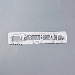 食品級プラスチッククッキーカッター  クッキー型  DIYビスケットベーキングツール  家畜  ホワイト  52x252x7mm&nbsp;DIY-L020-20