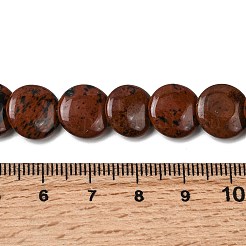 天然石マホガニーオブシディアンビーズ連売り  フラットラウンド  11.5~12x3~3.5mm  穴：0.7mm  約41個/連  14.65''（37.2センチメートル）&nbsp;G-K366-D03-02