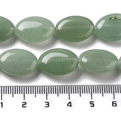 天然石グリーンアベンチュリンビーズ連売り  フラットオーバル  18~18.5x13~13.5x6~6.5mm  穴：1.2mm  約11個/連  7.76インチ（19.7cm）&nbsp;G-P528-M25-01