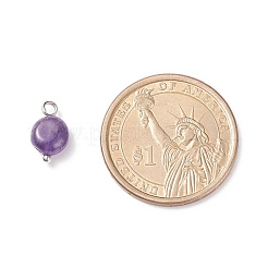 天然な混合石のチャーム  真鍮のループを有します  ナゲット  プラチナ  10~16x6~8x5~7mm  穴：2mm&nbsp;PALLOY-JF01783-02
