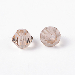 多面カットダブルコーンイミテーションクリスタルガラスビーズ  ダークカーキ  直径約4mm  厚さ3.5mm  穴：1mm&nbsp;X-G22QS162