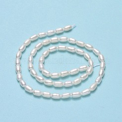 天然養殖淡水パールビーズ連売り  ライス  リネン  4.5~6.5x3.5~4mm  穴：0.6mm  約64~71個/連  14.57''~14.96