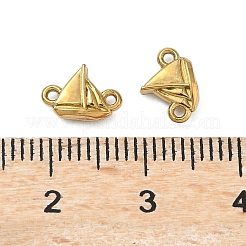 304ステンレススチールリンク  帆船コネクタチャーム  イオンプレーティング（ip）  18KGP本金メッキ  6.5x8.5x2.5mm  穴：0.8mm&nbsp;X-STAS-D211-03G