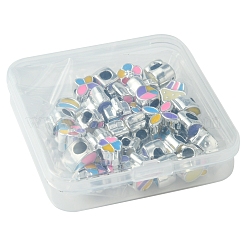 33個 11スタイル CCB プラスチック大穴ビーズ  エナメル  ミックスカラー  10~13x11.5~12x6.5~8mm  穴：4mm  3個/スタイル&nbsp;DIY-FS0006-72