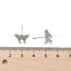 Brass Micro Pave Clear Cubic Zirconia Stud Earrings&nbsp;EJEW-A128-01P
