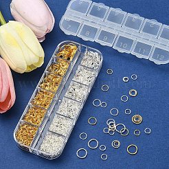 1280個のアイアンオープン丸カン  ラウンド  チェーンメイル織り用  ニッケルフリー  ミックスカラー  18~21ゲージ  4~10x0.7~1mm  内径：2.5~8mm&nbsp;IFIN-YW0003-53