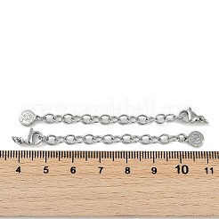 真鍮チェーンで終わる  カドミウムフリー＆ニッケルフリー＆鉛フリー  人間とフラットラウンド  プラチナ  72mm  穴：2.5mm&nbsp;KK-P283-36P