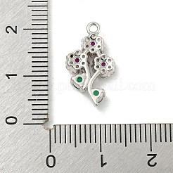 Rack Plating Brass Micro Pave Cubic Zirconia Pendants&nbsp;KK-P277-17P