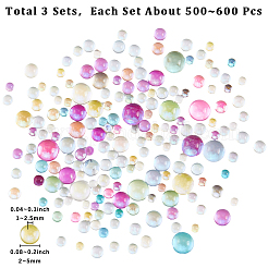 3 Sets Glass Half Round Cabochons&nbsp;GLAA-SC0002-63F