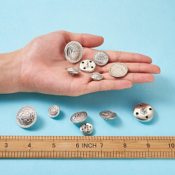 80Pcs 8 Style Brass Shank Buttons&nbsp;BUTT-TA0001-08S