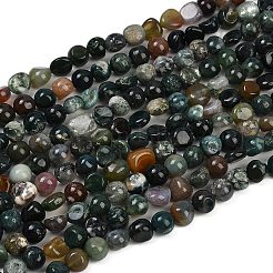 天然石インディアン瑪瑙ビーズ連売り  ナゲット  タンブルストーン  8~13x8~10x3~8mm  穴：1mm  約49~50個/連  15.55~15.75''（39.5~40センチメートル）&nbsp;G-Q060-E08-01