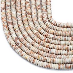 Frosted Natural Netstone Beads Strands&nbsp;G-K389-C08-01