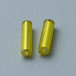 ガラスビーズ  コラム  きいろ  6.5~8x1.5~2mm  穴：0.9mm  約300個/袋&nbsp;GLAA-TAC0012-17