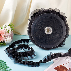 1Pc 2-Layer Pleated Satin Organza Ribbons&nbsp;ORIB-TA0001-06B