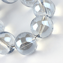電気メッキガラスビーズセット  虹メッキ  ラウンド  ゲインボロ  7.5x8.5mm  穴：1mm  約100~104個/連  70~74cm&nbsp;EGLA-Q062-8mm-A07