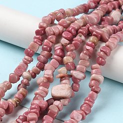 天然ロードナイト チップ ビーズ 連売り  5~19.5x3~8.5x1.5~7.5mm  穴：1mm  約221~293個/連  80~81cm&nbsp;G-G905-01