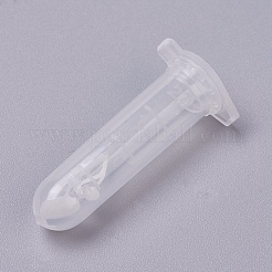 透明な使い捨てプラスチック遠心チューブ  DIYクリスタルエポキシ樹脂材料海洋充填  キノコ  ホワイト  チューブ：41.5x12.5x19.5mm  キノコ：16.5x6x6.5mm&nbsp;DIY-WH0079-84C-03