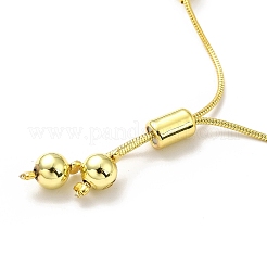 Rack Plating Brass Round Bead Slider Bracelets for Women&nbsp;LS-BJEW-M232-01G-B
