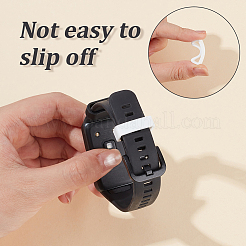 30Pcs 3 Styles Rectangle Silicone Retainer Buckle Holder Watchbands Retaining Hoop Replacement Watch Strap Clasp&nbsp;FIND-CN0002-39B