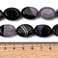 天然石瑪瑙ビーズ連売り  染め＆加熱  フラットオーバル  紫色のメディア  19~20x14.5~15.5x7.5~8mm  穴：0.8~1mm  約20個/連  15.55''~15.75''（39.5~40センチメートル）&nbsp;G-F820-N01-01F