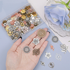 92個23スタイルアロイペンダント  ミックスカラー  12~27x8~28x1~3mm  穴：1.2~3mm&nbsp;PALLOY-CA0002-48